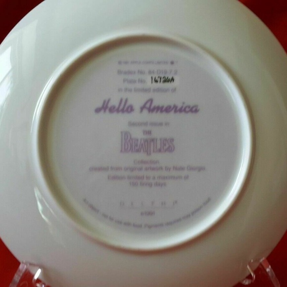 Beatles Collectable Plate in the Limited Edition of Hello America - Picture 6 of 6